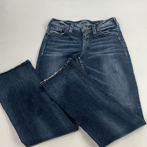 Silver Jeans Suki High Slim Bootcut Fluid Denim Jeans Size 30 Long Inseam - Picture 16 of 16
